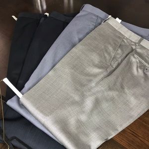 Lot of dressing pants (1 silver, 2 blue, 1 black)